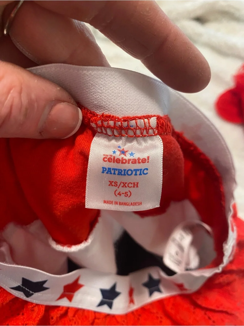 Patriotic Red White Navy Lace Ruffle Skirt with Ruffled Socks